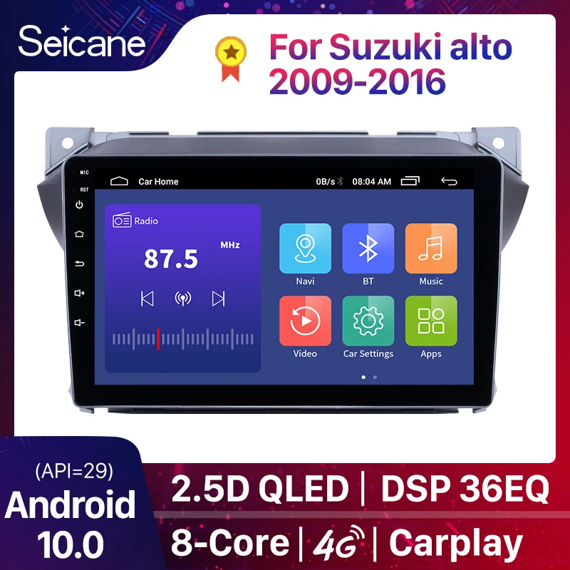 За Suzuki Alto 2009 2010-2017 android 2 din Радио Мултимедиен Плейър gps Навигация Андроид 10 DSP QLED 360 система Изображение 0 