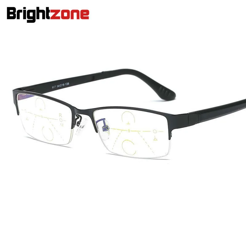Brightzone Полуметаллическая Дограма TR90 Arms Увеличаване на Прогресивни Очила За Далекогледство Женски Leesbril Oculos Lentes De Lectura Brillen Мъжки Изображение 0 