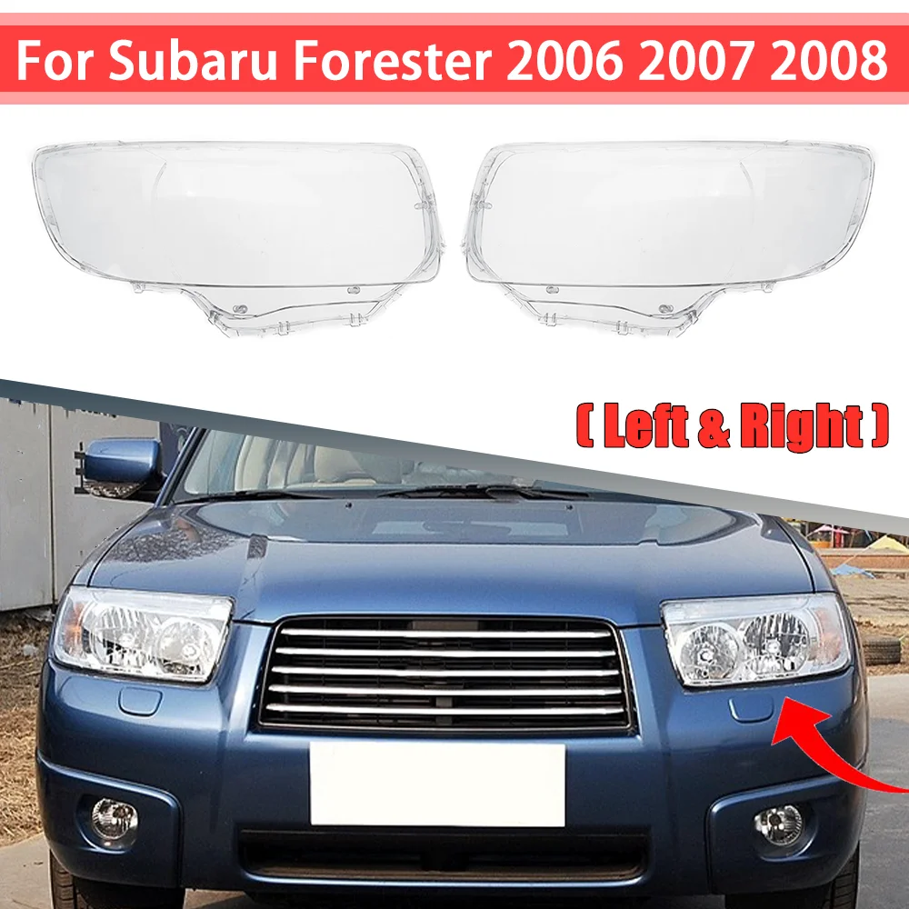 Ляв И Десен Капак Фарове във формата На Миди Лампа Прозрачен Капак Фарове Обектив Стъкло За Subaru Forester 2006 2007 2008 SU2503119