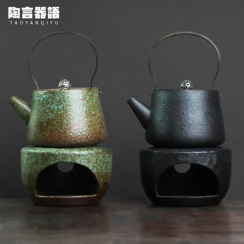 Цзиндэчжэнь се пържи в пещ ретро керамична дръжка свещ топъл чай с долната печка домакински уреди за приготвяне на чай кунг-фу Изображение 0 