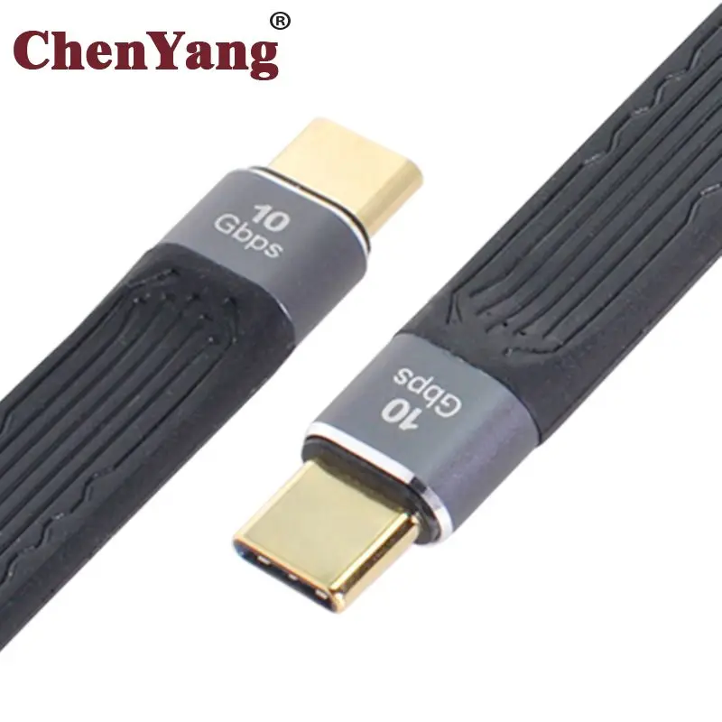 Zihan Chenyang Type-C USB-C от мъжете на мъжа USB 3.1 10 Gbit/с Плосък Тънък Гъвкав-гъвкав кабел за предаване на данни за Лаптоп и телефон 13 см Изображение 0 
