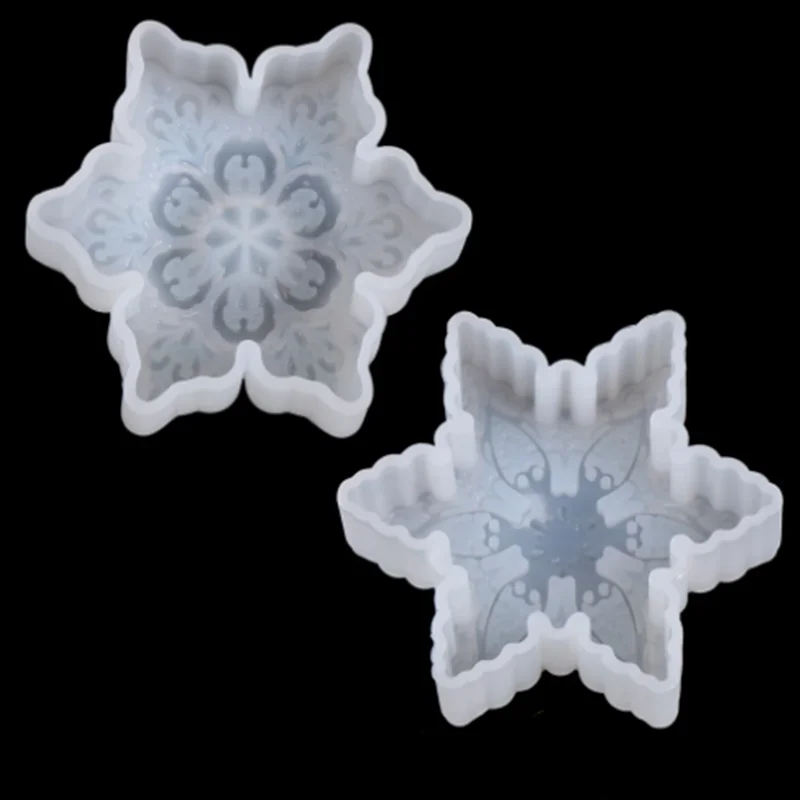 Новата 3D Снежинка Звезда Силиконова Форма За Свещ Коледна Форма За Шоколадов Сапун Diy Форми За Леене Смола Форма За Направата на Сапуни Ръчно изработени Изображение 0 