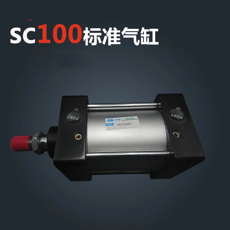 SC100*50-S Безплатна доставка Стандартни въздушни цилиндри клапан 100 мм, диаметър 50 мм ход одноштоковый пневматичен цилиндър с двойно действие Изображение 0 